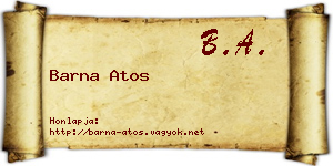 Barna Atos névjegykártya
